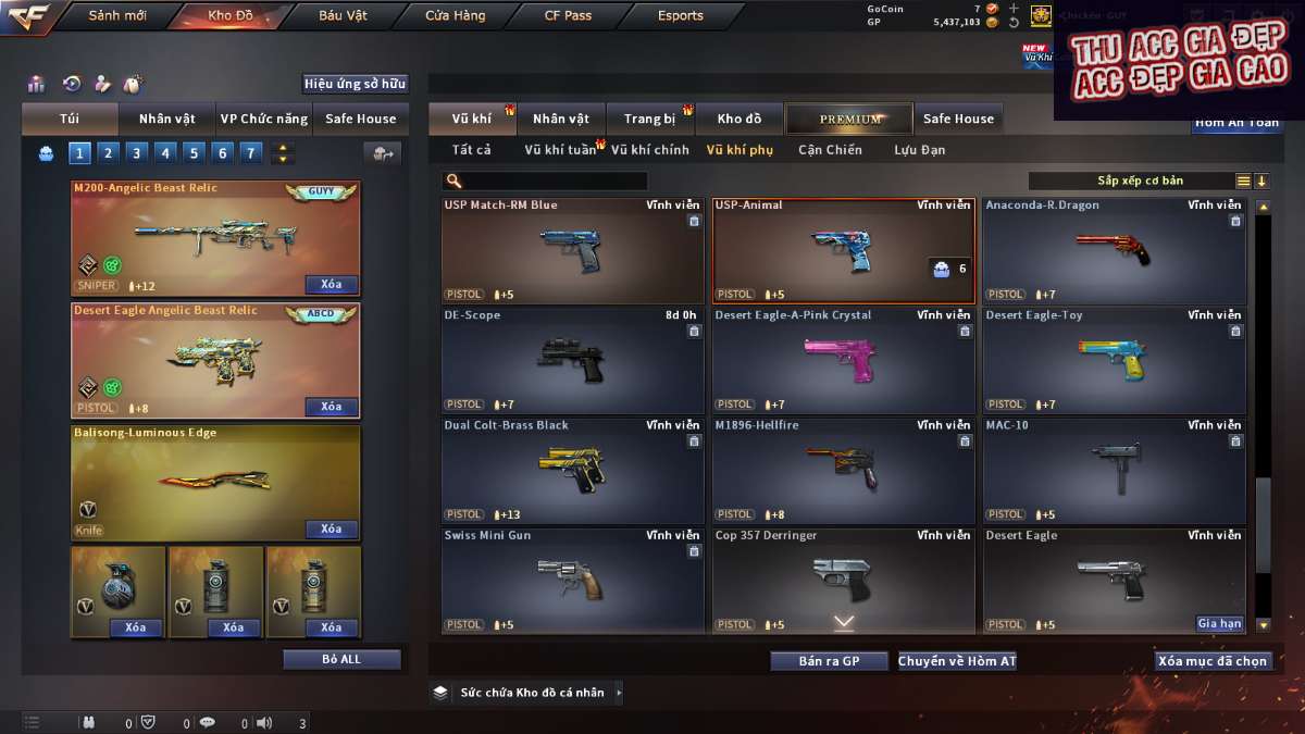 shop acc cf uy tin gia re